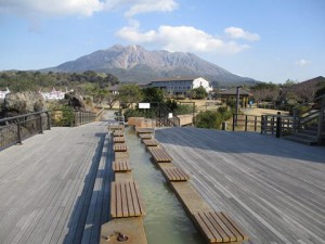 桜島&足湯